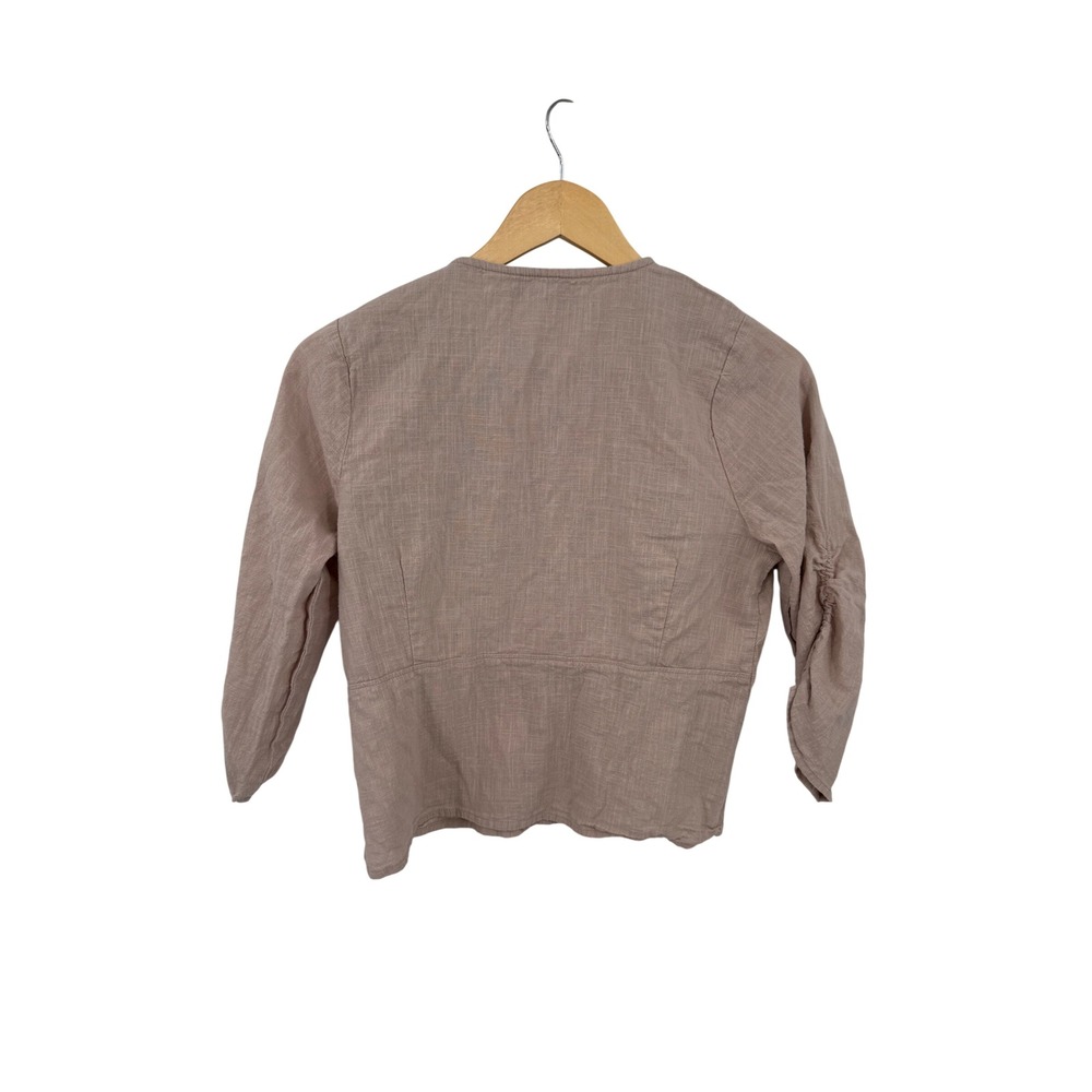 ABLE Women Mauve Cotton Gauze Button Front V-Neck 3/4 Sleeve Top Size S - Picture 2 of 9